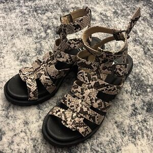 Dirty Laundry Snake Print Sandals